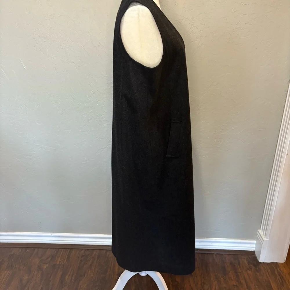 Orvis 100% Wool Button Front Long Vest Dress – Charcoal Gray – Size 10P - Picture 10 of 14